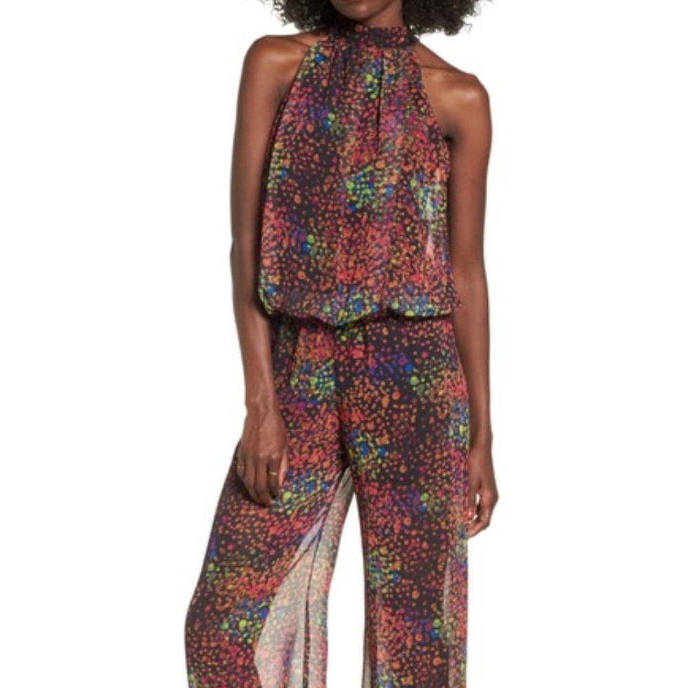 Chiffon halter jumpsuit